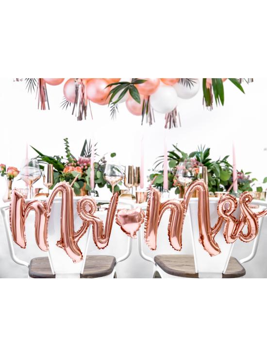 Globo foil "Mr Mrs" oro rosa