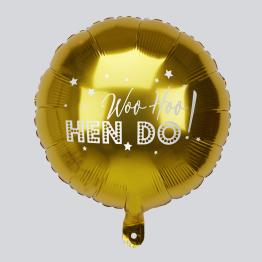 Globo foil en dorado "Woo Hoo Hen Do" - Woo Hoo Hen Do