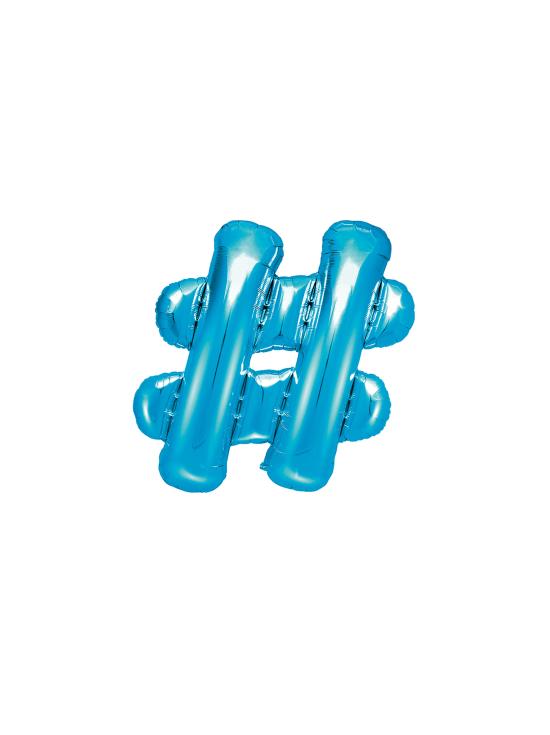Globo foil hashtag azul