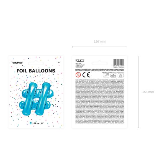 Globo foil hashtag azul