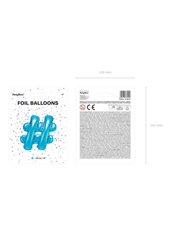 Globo foil hashtag azul