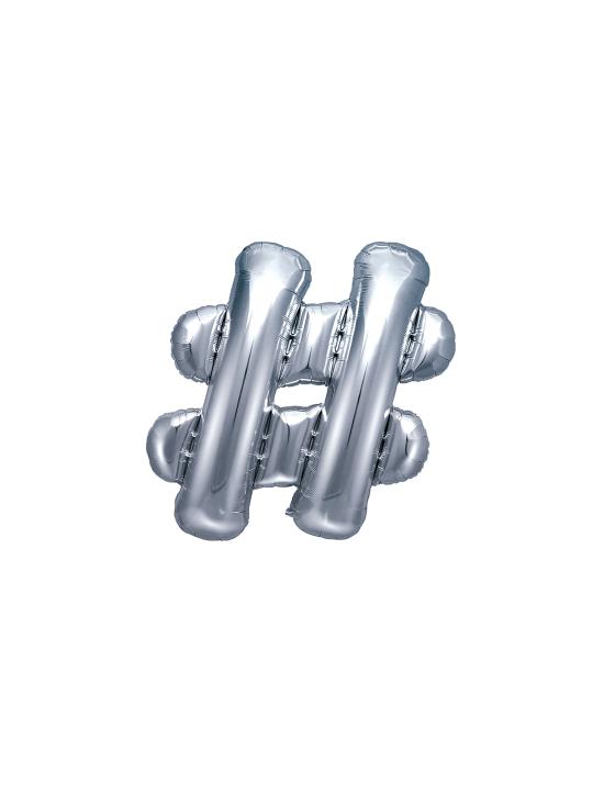 Globo foil hashtag plateado
