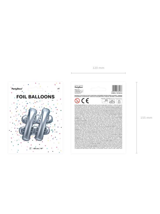 Globo foil hashtag plateado