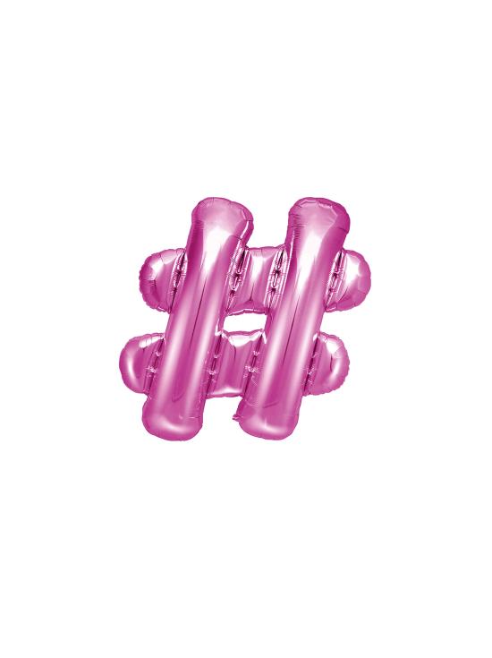 Globo foil hashtag rosa oscuro