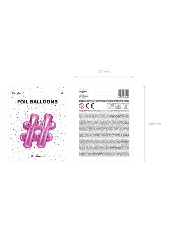 Globo foil hashtag rosa oscuro
