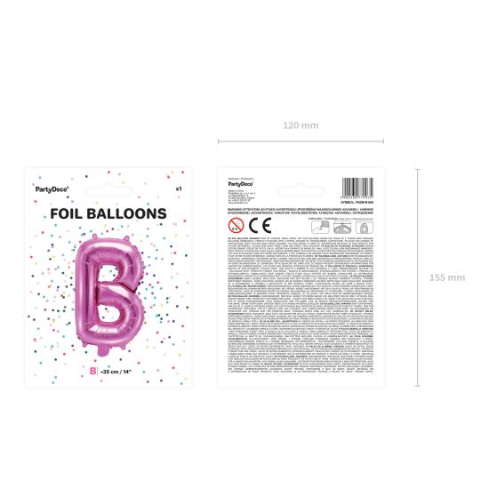 Globo foil letra B rosa oscuro (35 cm)