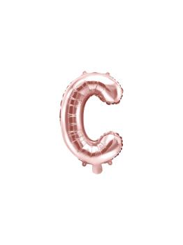 Globo foil letra C oro rosa