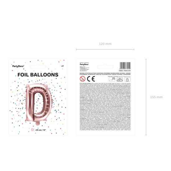 Globo foil letra D oro rosa