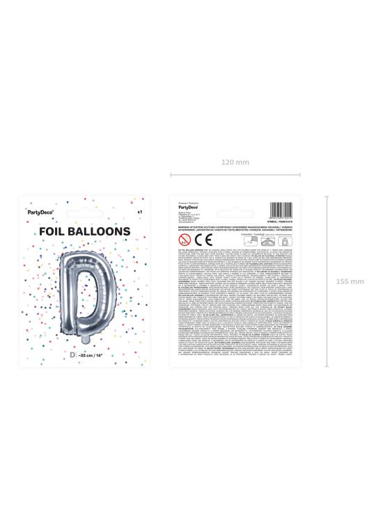 Globo foil letra D plateado