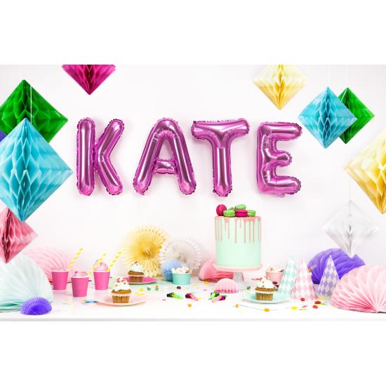 Globo foil letra E rosa oscuro