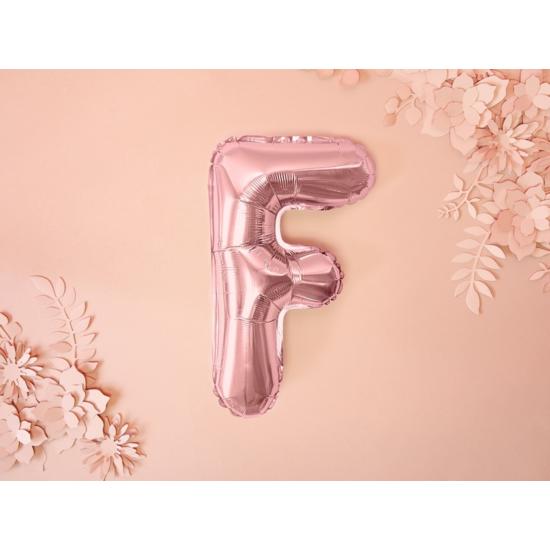 Globo foil letra F oro rosa