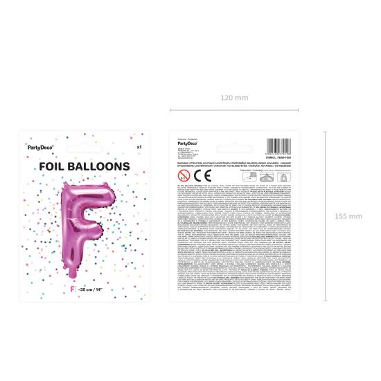 Globo foil letra F rosa oscuro (35 cm)