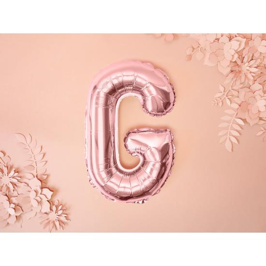 Globo foil letra G oro rosa