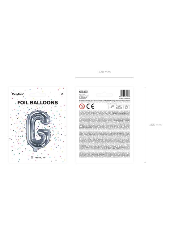 Globo foil letra G plateado