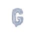 Globo foil letra G plateado con purpurina