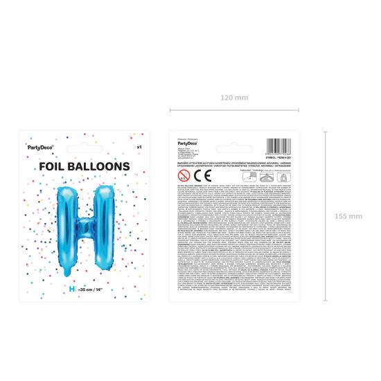 Globo foil letra H azul