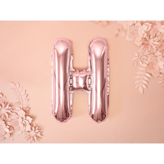 Globo foil letra H oro rosa