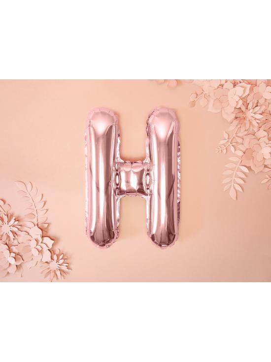 Globo foil letra H oro rosa