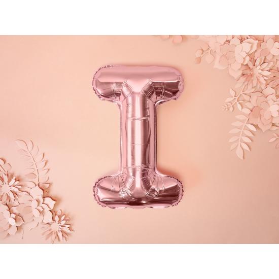 Globo foil letra I oro rosa