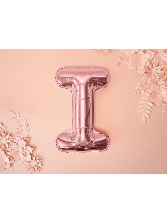 Globo foil letra I oro rosa