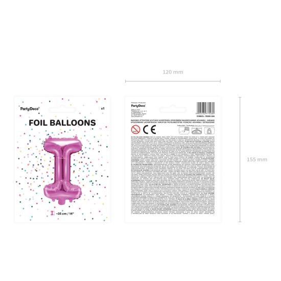 Globo foil letra I rosa oscuro