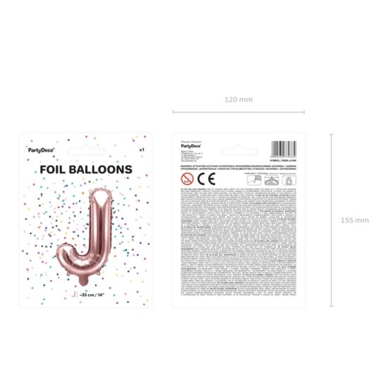 Globo foil letra J oro rosa