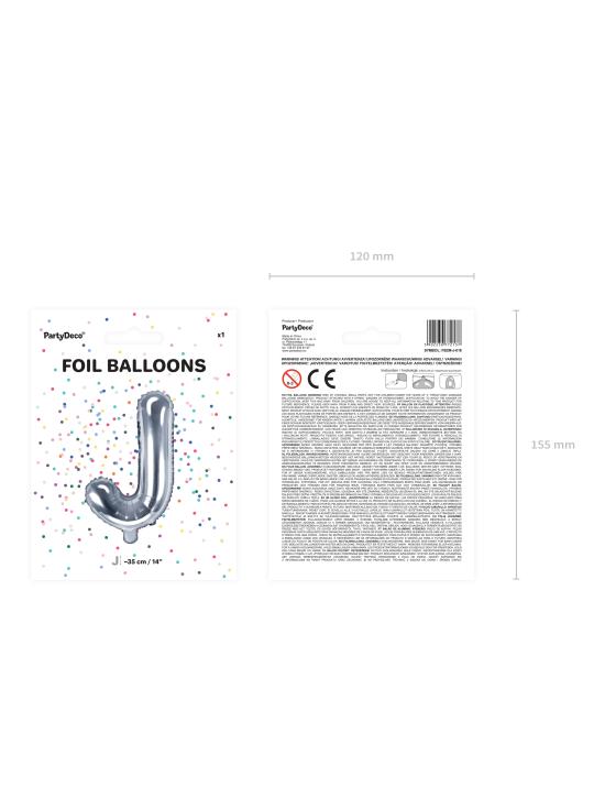 Globo foil letra J plateado