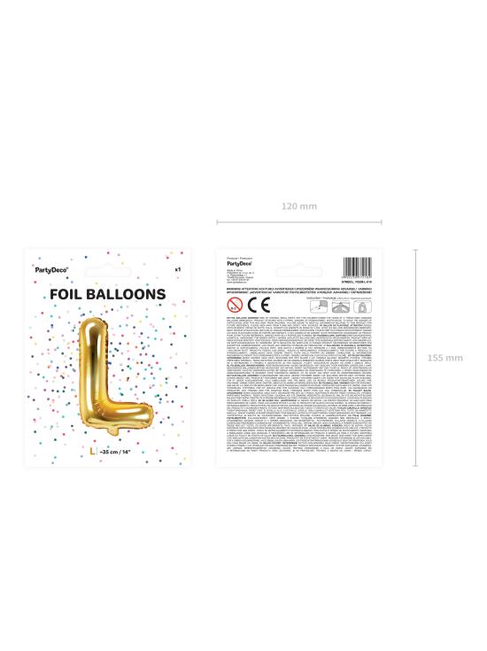 Globo foil letra L dorado