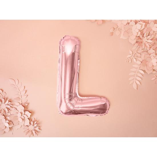 Globo foil letra L oro rosa