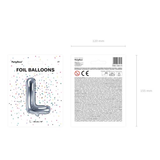 Globo foil letra L plateado