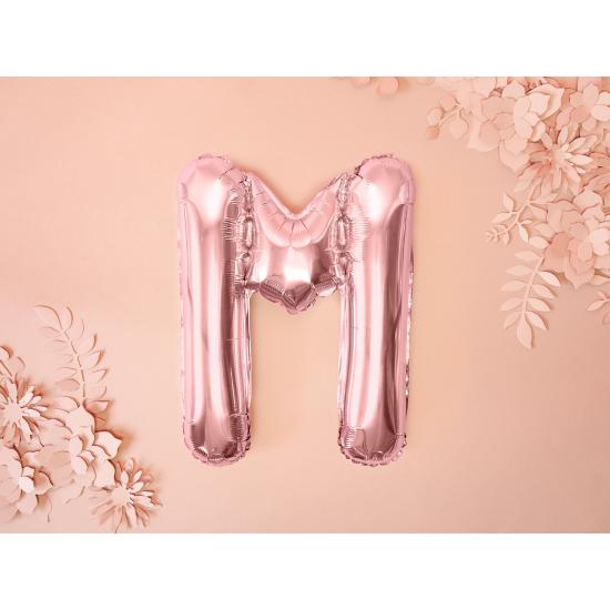 Globo foil letra M oro rosa