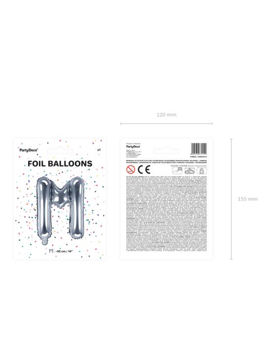 Globo foil letra M plateado