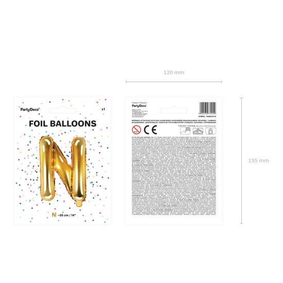 Globo foil letra N dorado