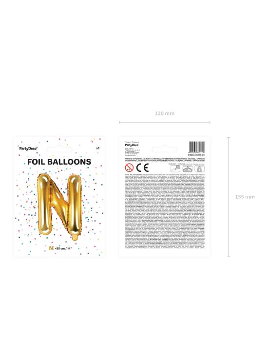 Globo foil letra N dorado