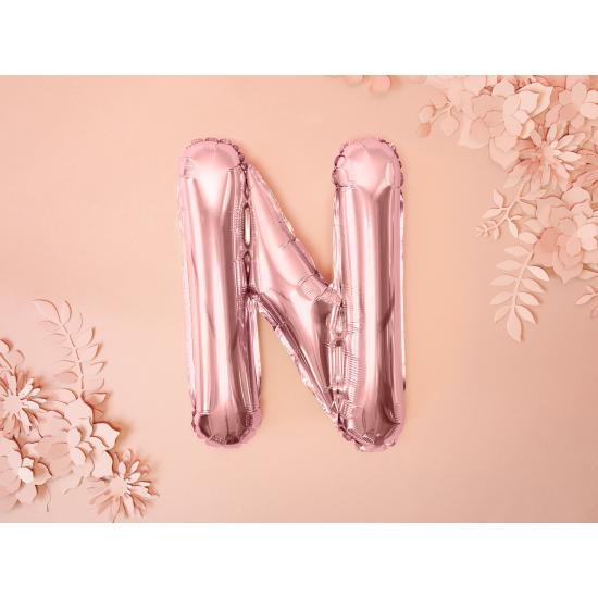Globo foil letra N oro rosa