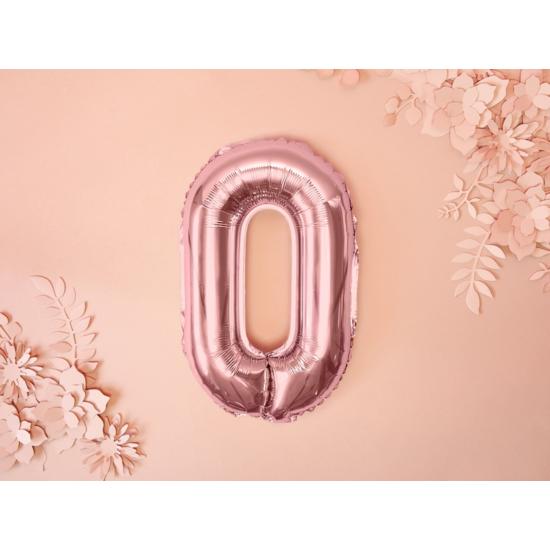 Globo foil letra O oro rosa