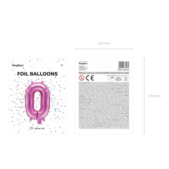 Globo foil letra O rosa oscuro