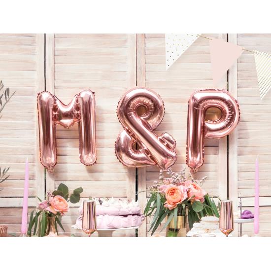 Globo foil letra P oro rosa