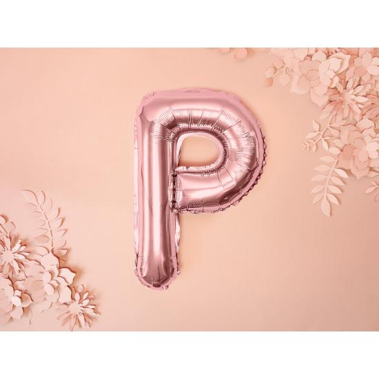 Globo foil letra P oro rosa