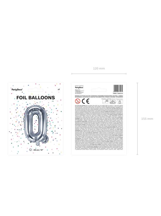 Globo foil letra Q plateado