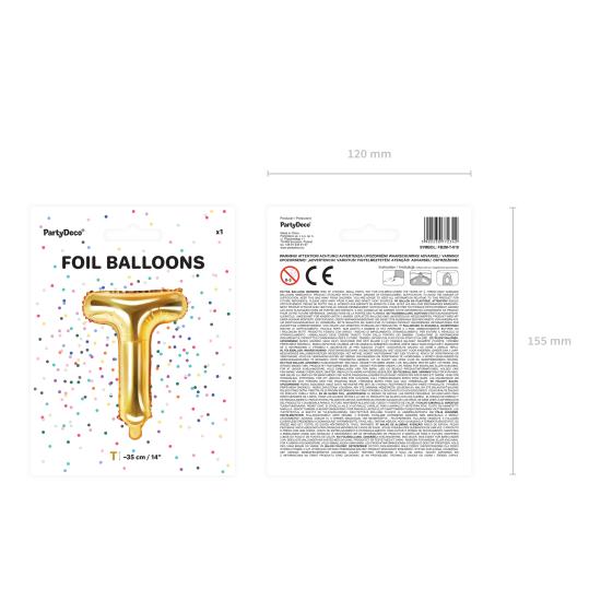 Globo foil letra T dorado