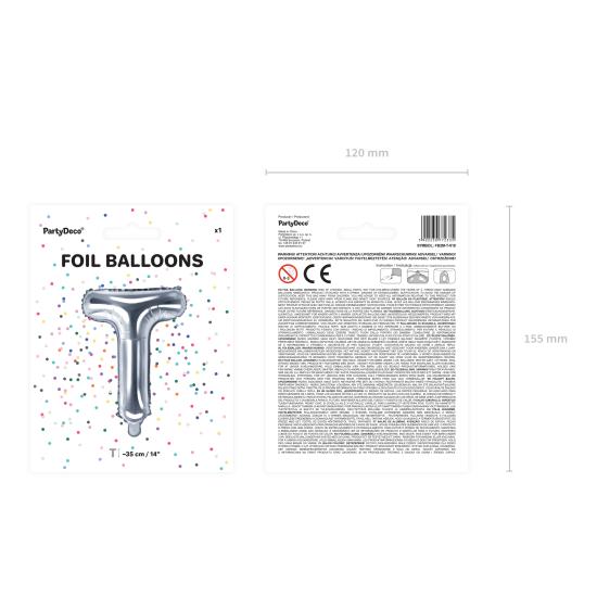 Globo foil letra T plateado