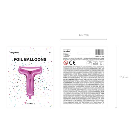 Globo foil letra T rosa oscuro