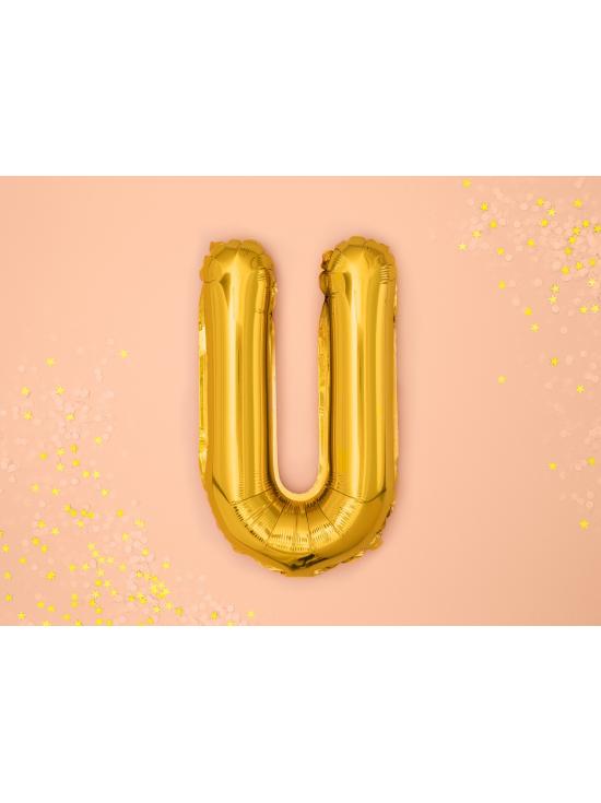 Globo foil letra U dorado (35 cm)