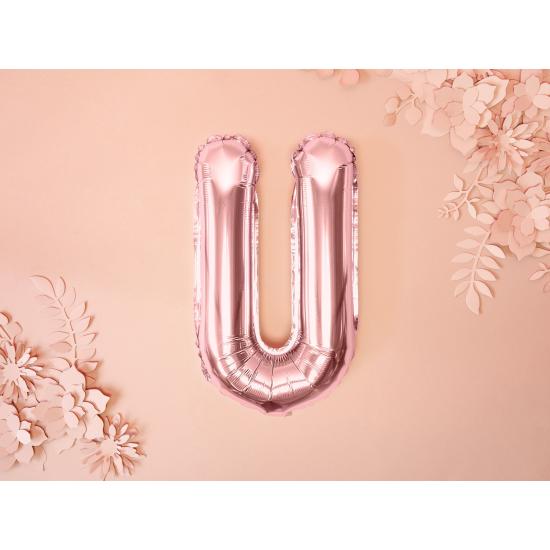 Globo foil letra U oro rosa (35 cm)