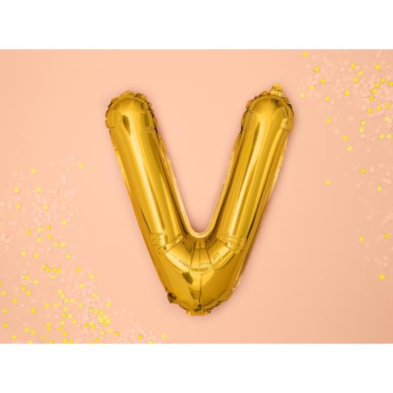 Globo foil letra V dorado (35 cm)