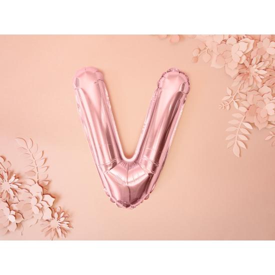Globo foil letra V oro rosa (35 cm)