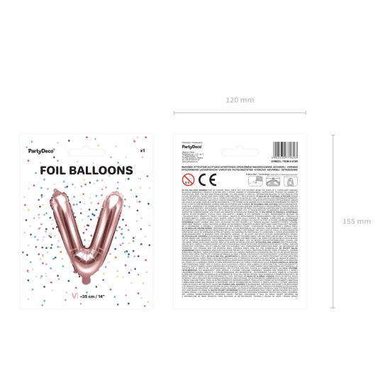 Globo foil letra V oro rosa (35 cm)