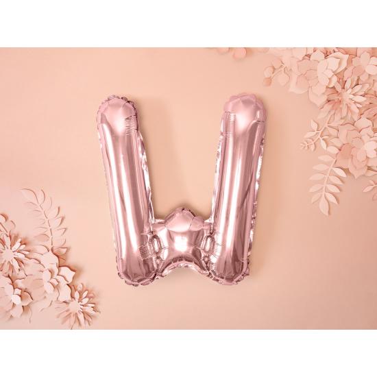 Globo foil letra W oro rosa (35 cm)