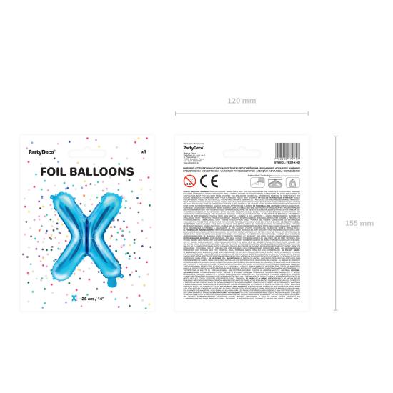 Globo foil letra X azul (35 cm)